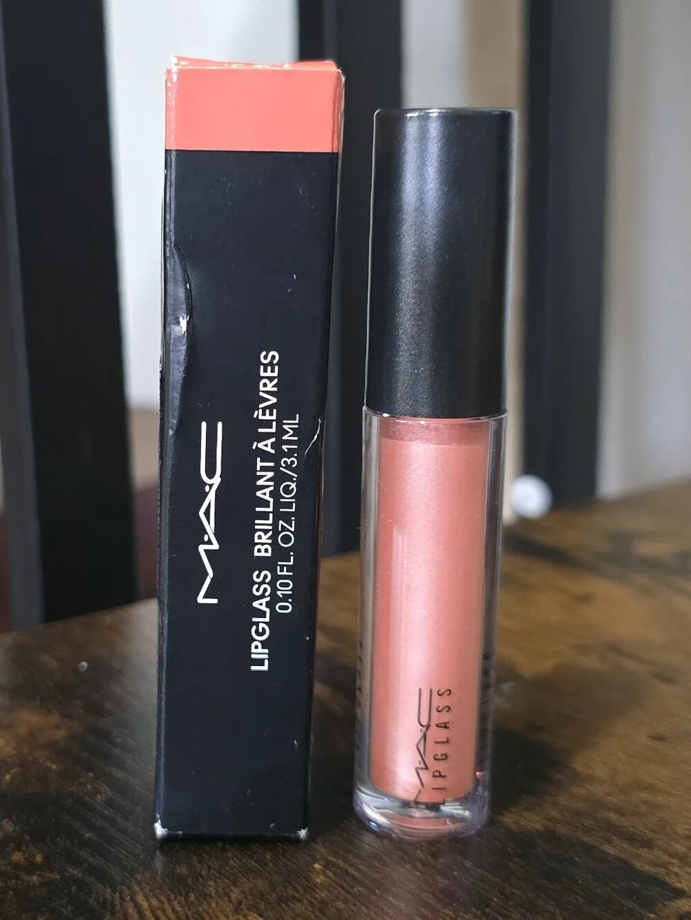 MAC Cosmetics Lipglass High Shine Lip Gloss — Prrr (Soft Pinky-Peach)